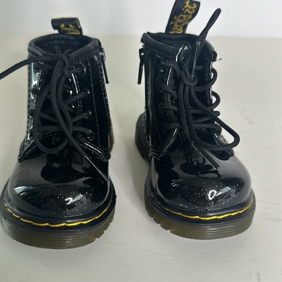 Dr Martens 1460 Glitter Black Boot Zipper 4US Infant - Picture 2 of 7